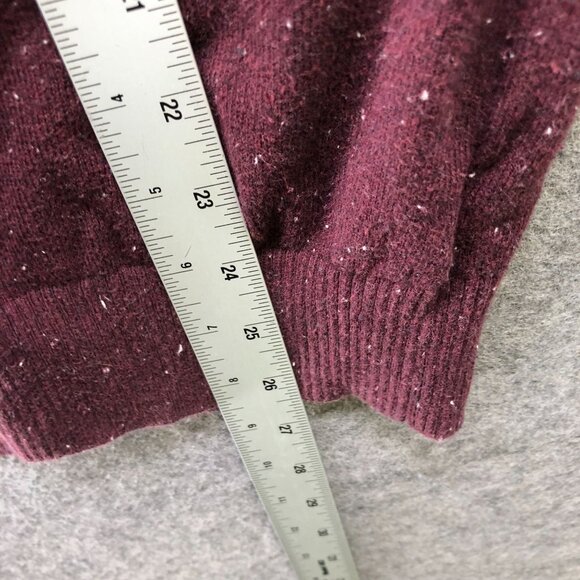 Gap Cotton Cashmere Sweater Mens M Burgundy Speckled Crewneck Pullover Wine - Picture 8 of 8
